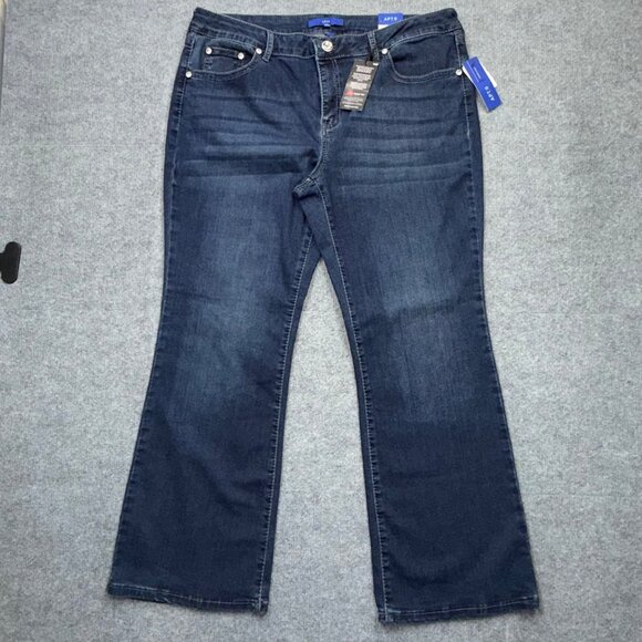 Apt 9 Distressted Boot Cut Jeans Rhinestones Cowgirl Glam Womens Plus 16WS NEW - Picture 4 of 14